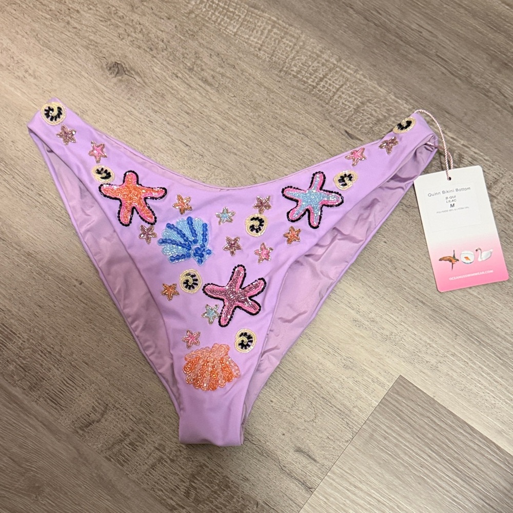 Oceanus Purple Quinn Bikini Bottom M